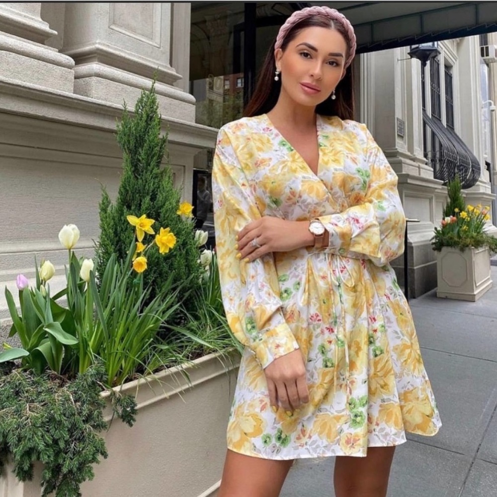 Zara Floral Corset Long Sleeve Comfortable Dres